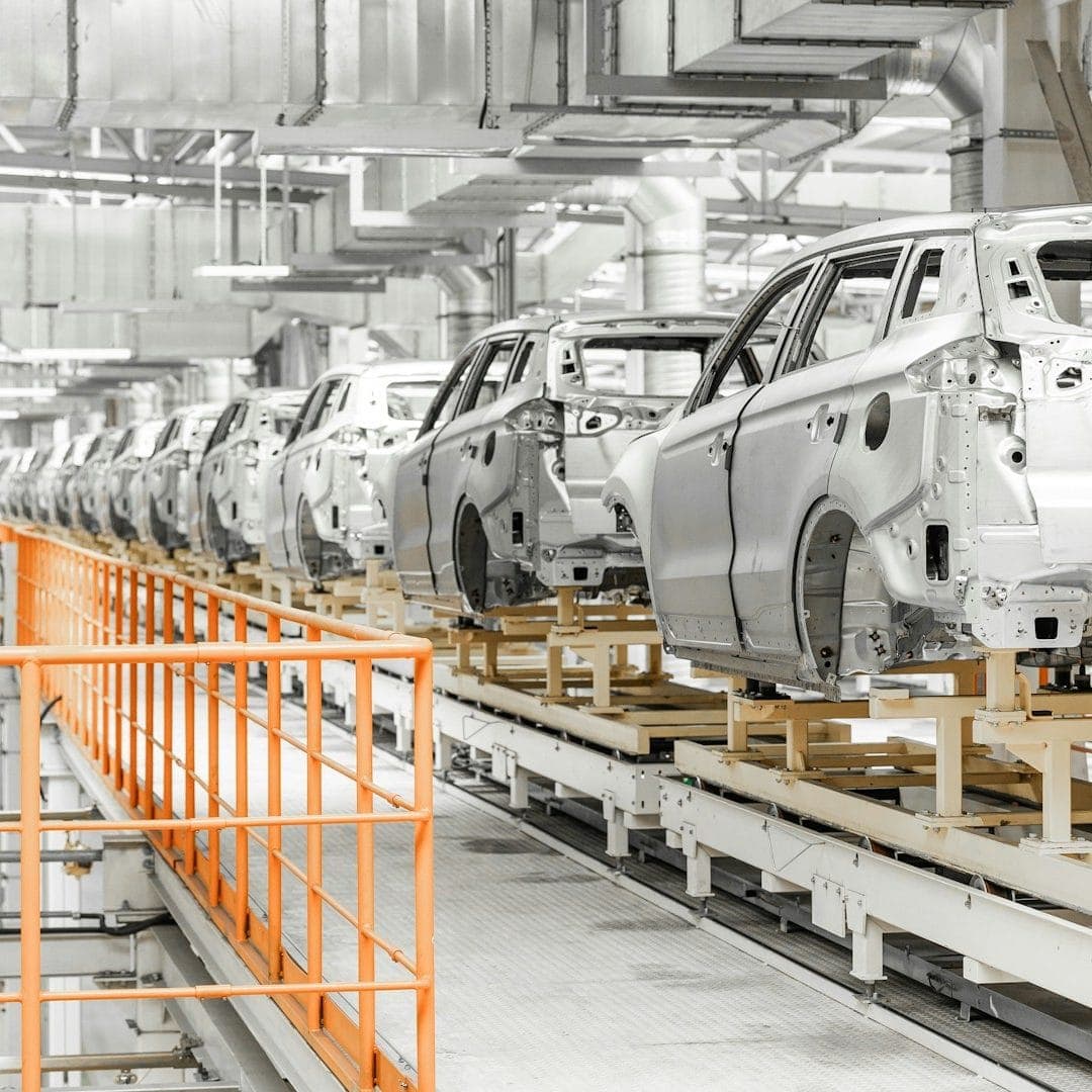 Vehicle body shells on a manufacturer production line
